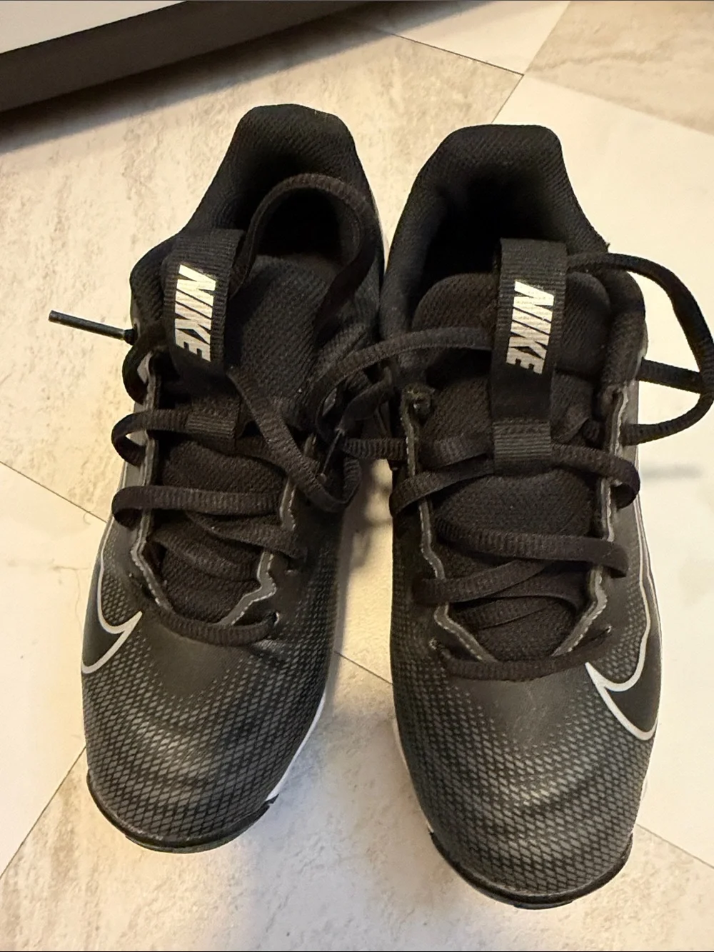 Nike Kids Black and White Football Cleats - Youth Athletic